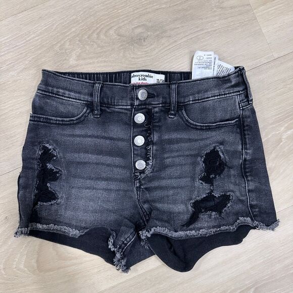 Abercrombie Kids Girls Jean Shorts, 2 pairs, Blue AND Black, Size 13/14 - Picture 6 of 8